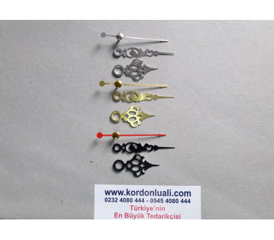 Akrep 3,7 cm Yelkovan 5 cm Metal Desenli Siyah Gümüş Veya Gold