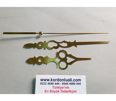 Akrep 11,8 cm Yelkovan 16,4 cm Metal Desenli Gold 100 Adet