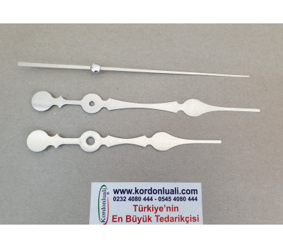 Akrep 13,8 cm Yelkovan 17 cm Metal Gümüş 100 Adet